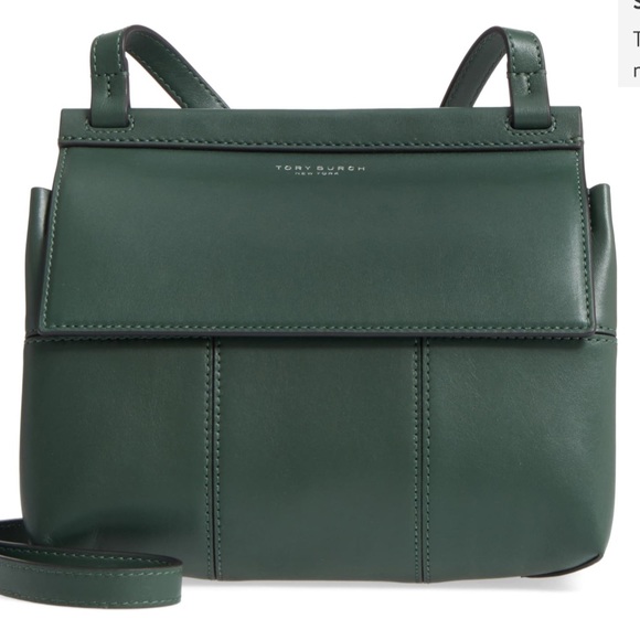 NWOT Tory Burch Block T Leather Crossbody Bag Green - Picture 1 of 17